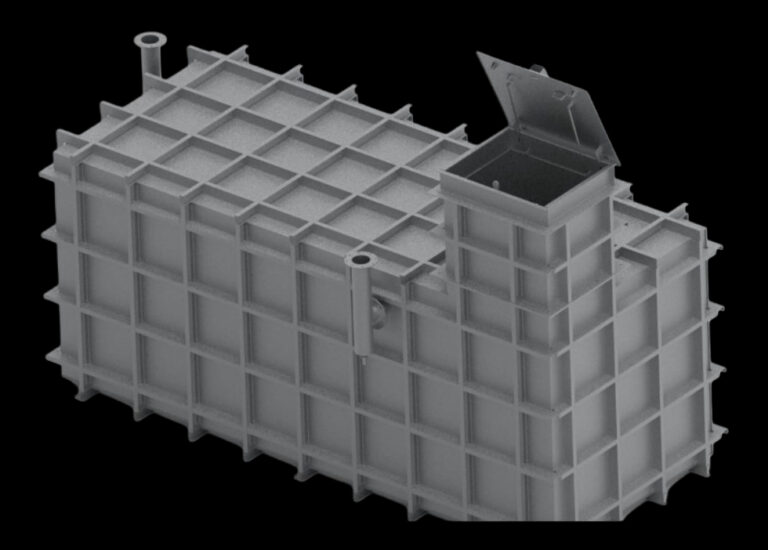 Stalowy moduł schronu FORORAK – prefabrykowany segment z ożebrowaniem i wzmocnieniami